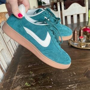Women's Luck Step Teal Suede Sneakers with White Accents